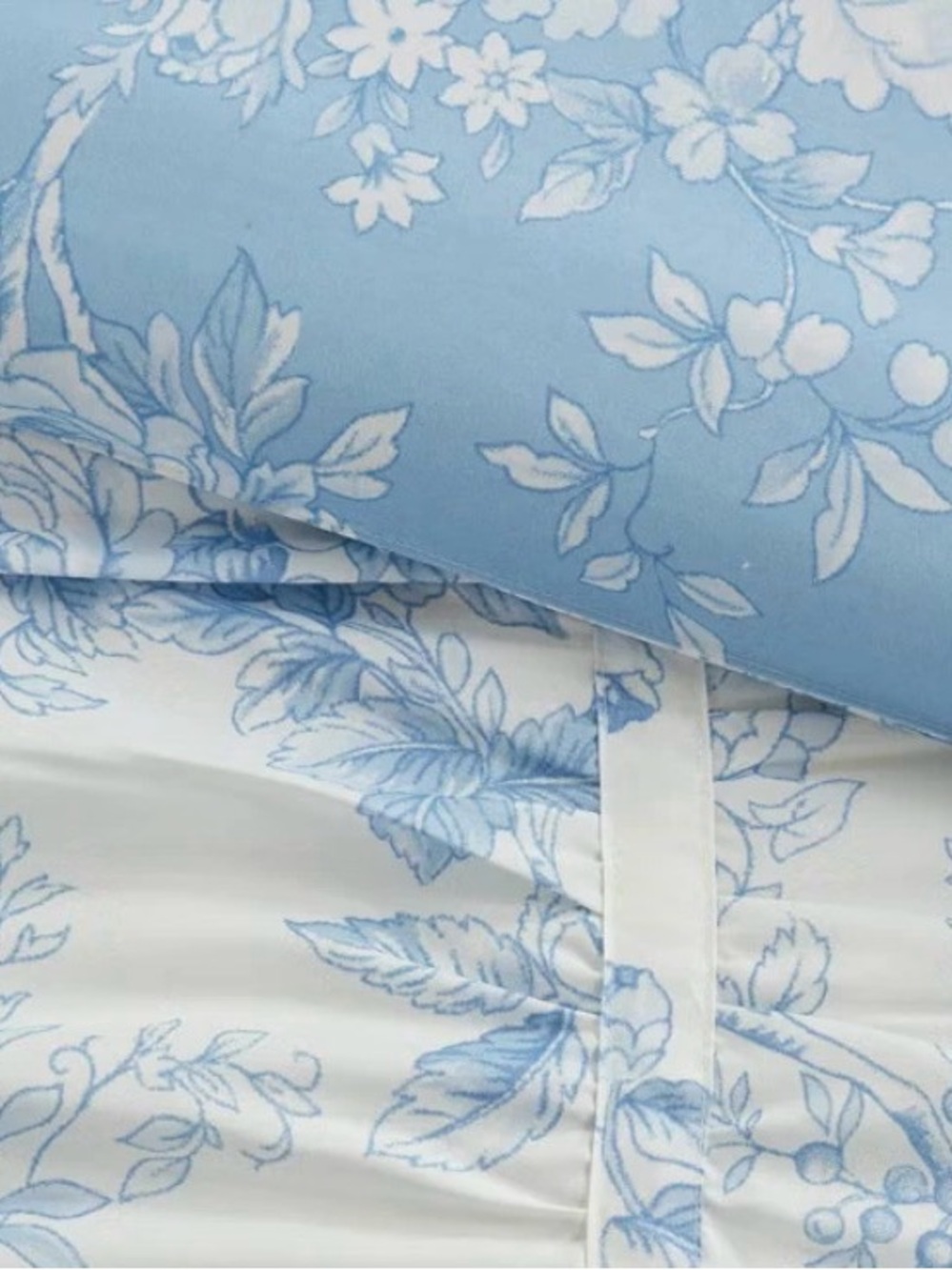 Coquette ~ Armoire Collection Blue White Floral Pillow Sham ~ HTF - Picture 5 of 5